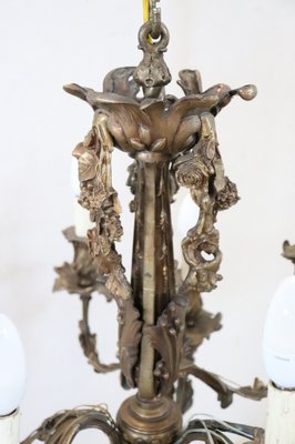 Art Nouveau Bronze Chandelier, 1900s-DCO-954096