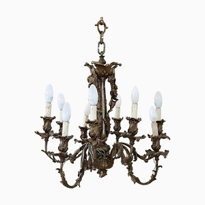 Art Nouveau Bronze Chandelier, 1900s-DCO-954096