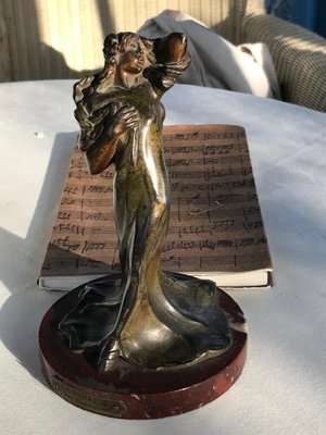 Art Nouveau Bronze Sculpture of Dancer by P.L. Dusouchet, France, 1910s-DVX-1220642