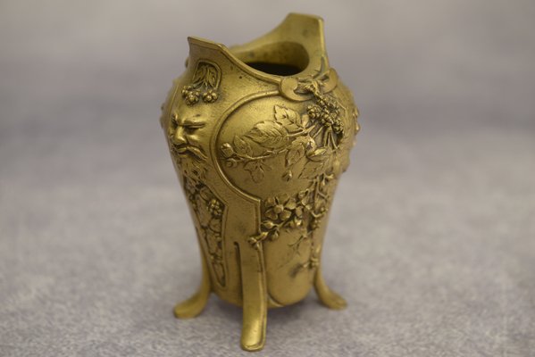 Art Nouveau Bronze Vase by Louchet Ciseleur, 1900s-NEN-2023677