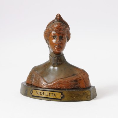 Art Nouveau Bust of Woman in Babbitt-IXK-1057934