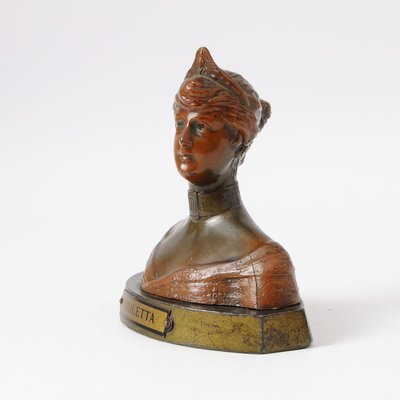 Art Nouveau Bust of Woman in Babbitt-IXK-1057934