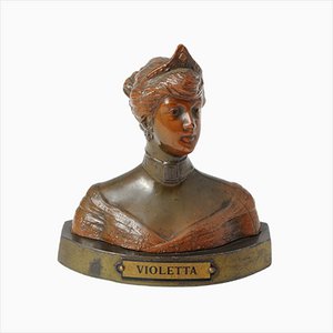 Art Nouveau Bust of Woman in Babbitt-IXK-1057934