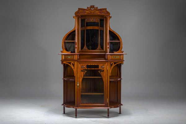 Art Nouveau Cabinet with Mirror, 1890s-ZZH-2038032