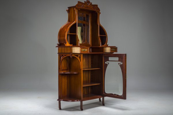 Art Nouveau Cabinet with Mirror, 1890s-ZZH-2038032