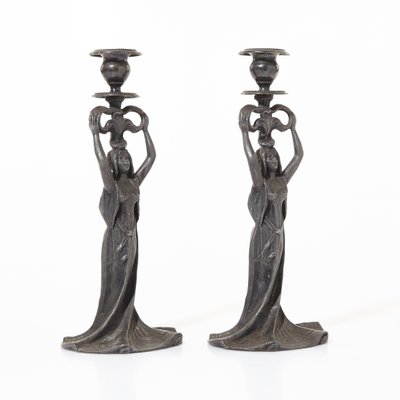 Art Nouveau Candleholders, Set of 2-VAP-671863