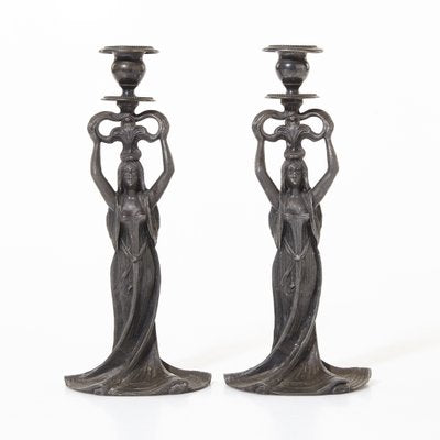 Art Nouveau Candleholders, Set of 2-VAP-671863