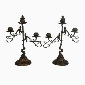 Art Nouveau Candlesticks, 1890s, Set of 2-LW-2024680