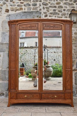 Art Nouveau Carved Bedroom Set attributed to Louis Majorelle, Set of 4-XNH-1017691