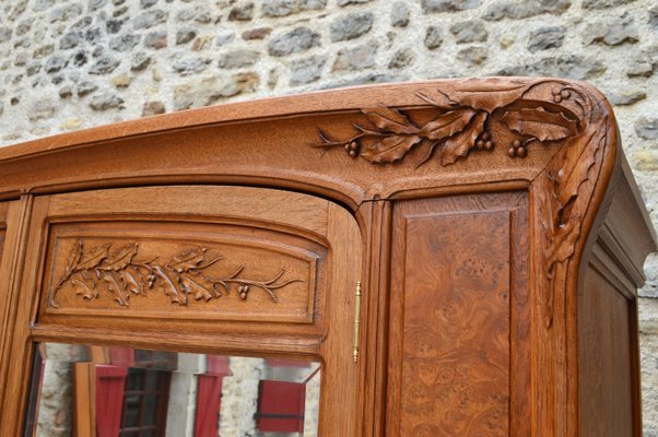 Art Nouveau Carved Bedroom Set attributed to Louis Majorelle, Set of 4-XNH-1017691