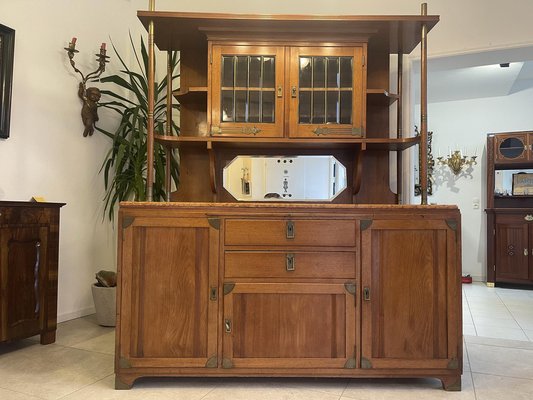 Art Nouveau Carved Bookcase-PXE-1800892