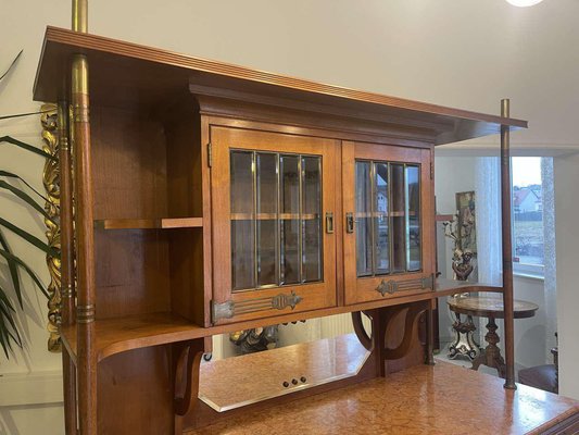 Art Nouveau Carved Bookcase-PXE-1800892