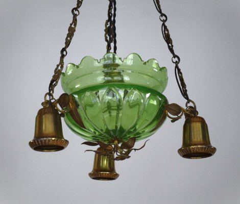 Art Nouveau Ceiling Lamp in Glass-VA-1703896