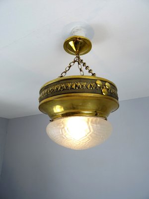 Art Nouveau Ceiling Lamp in Polished Brass-FPY-943530