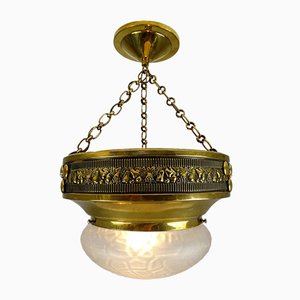 Art Nouveau Ceiling Lamp in Polished Brass-FPY-943530