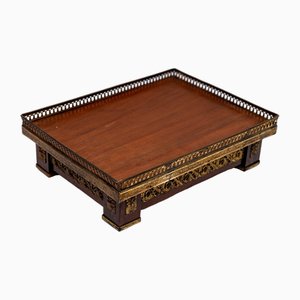 Art Nouveau Ceremonial Tea Tray in Exotic Wood and Brass, Vietnam-UQL-1789769