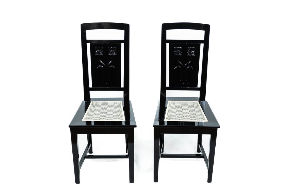 Art Nouveau Chairs by Friedrich Otto Schmidt, Set of 2