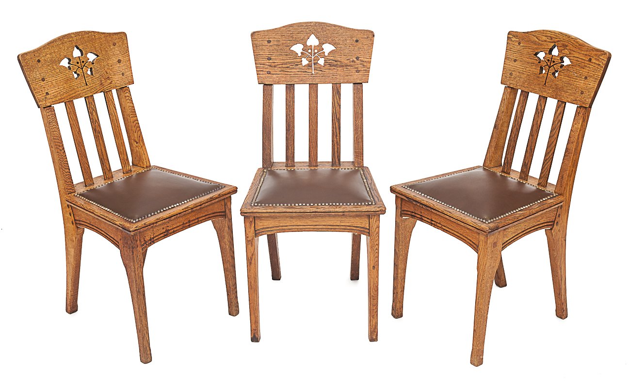 Art Nouveau Chairs by Léon Jallot, 1905, Set of 6