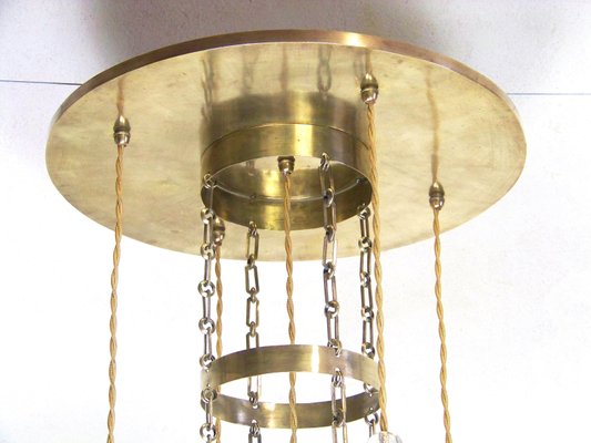 Art Nouveau Chandelier with Iridescent Shade from Loetz, 1900s-TZ-1394196