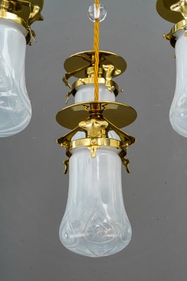 Art Nouveau Chandelier with Opaline Glass Shades, Vienna, 1910-SPD-1397580