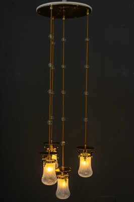 Art Nouveau Chandelier with Opaline Glass Shades, Vienna, 1910-SPD-1397580