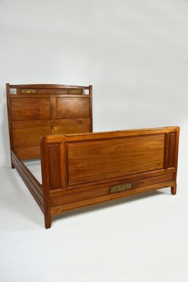 Art Nouveau Clematis Bedroom Set in Mahogany by Mathieu Gallerey, Set of 3-XNH-953875