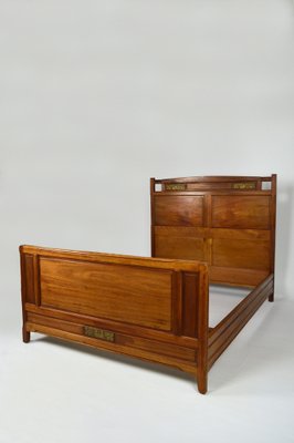 Art Nouveau Clematis Model Bed in Mahogany by Mathieu Gallerey, 1920s-XNH-1719444