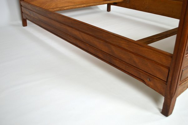 Art Nouveau Clematis Model Bed in Mahogany by Mathieu Gallerey, 1920s-XNH-1719444