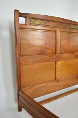 Art Nouveau Clematis Model Bed in Mahogany by Mathieu Gallerey, 1920s-XNH-1719444