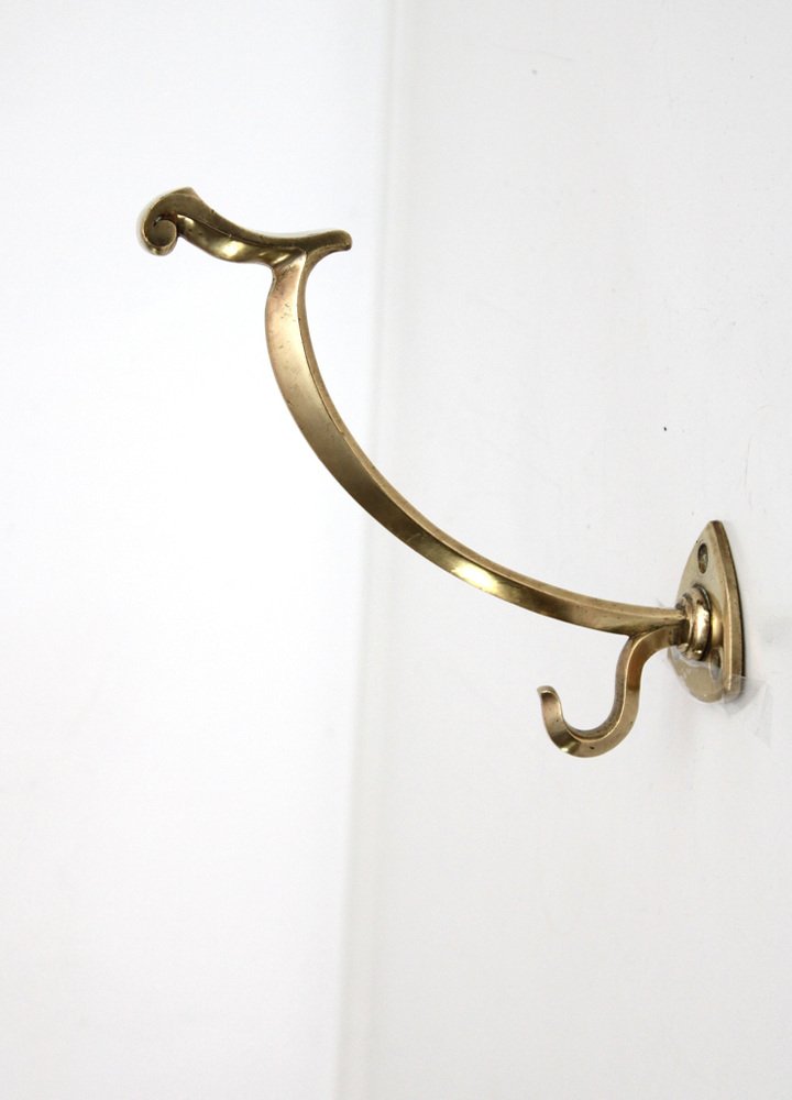 Art Nouveau Clothes Hook from Brass, 1900s, Set of 5