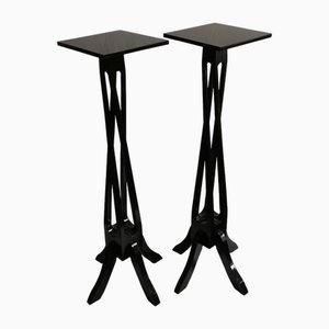 Art Nouveau Column Side Tables, 1900s, Set of 2-ELB-1811634