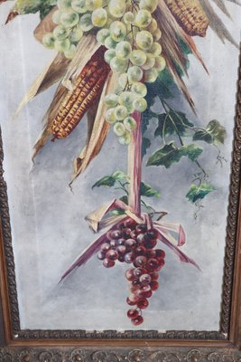 Art Nouveau Composition with Flowers and Fruit, 1910s, Oil on Canvas, Framed, Set of 2-DCO-1347927