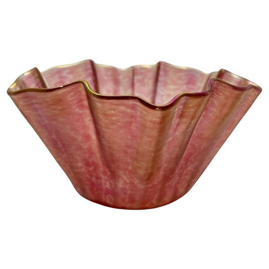 Art Nouveau Cookie Bowl in Iridescent Glass attributed to Pallme Konig & Hagel, 1870s