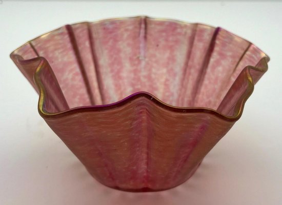 Art Nouveau Cookie Bowl in Iridescent Glass attributed to Pallme Konig & Hagel, 1870s-MJY-1791312