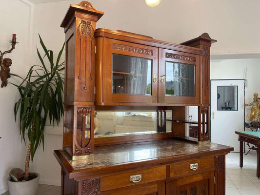 Art Nouveau Cupboard with Carvings-PXE-2031893