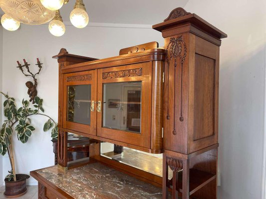 Art Nouveau Cupboard with Carvings-PXE-2031893