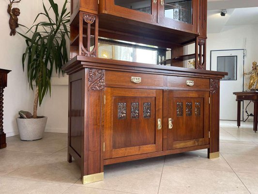 Art Nouveau Cupboard with Carvings-PXE-2031893