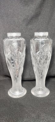 Art Nouveau Cut Glass Vases, Spain, 1930s, Set of 2-RGF-2021467