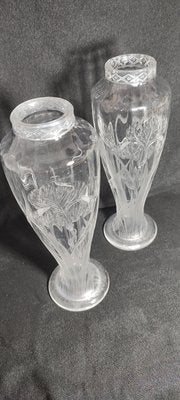 Art Nouveau Cut Glass Vases, Spain, 1930s, Set of 2-RGF-2021467