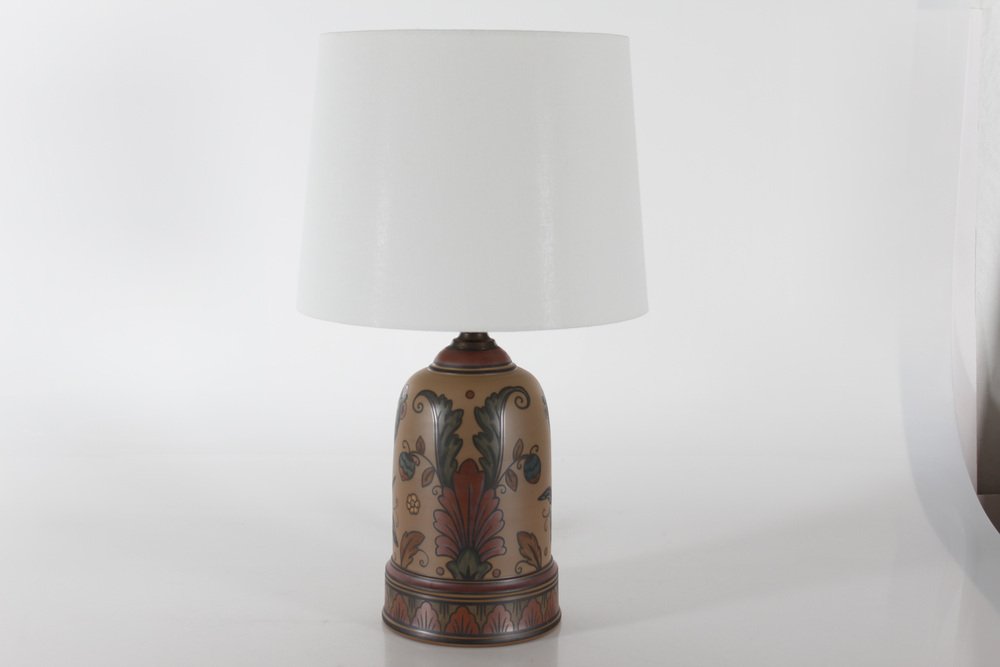 Art Nouveau Danish Butterfly Table Lamp by L. Hjorth Ceramic Bornholm, 1920s