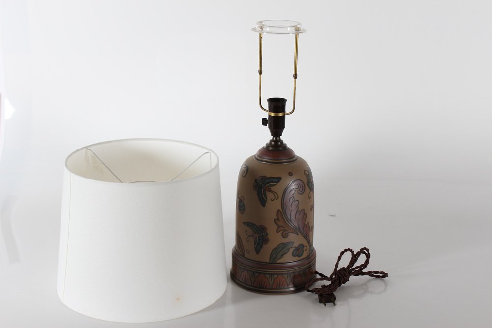 Art Nouveau Danish Butterfly Table Lamp by L. Hjorth Ceramic Bornholm, 1920s