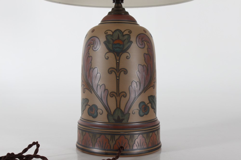 Art Nouveau Danish Butterfly Table Lamp by L. Hjorth Ceramic Bornholm, 1920s