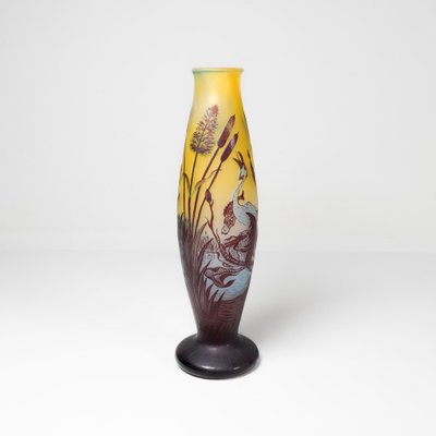 Art Nouveau Decorative Carved Glass Vase, Sweden, 1900s-UYK-1759784