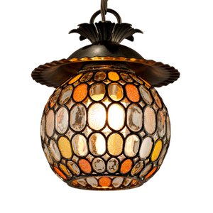 Art Nouveau Design Glass Mosaic Pendant Lamp, 1960s-QBR-2016128