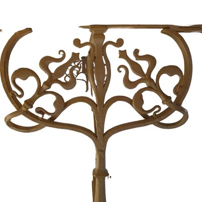 Art Nouveau Dining Table with Wrought Iron Legs-TCS-1756774