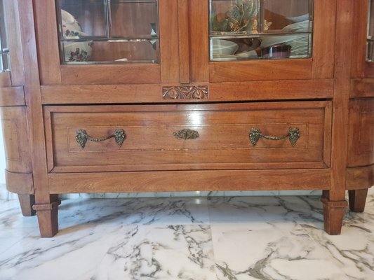 Art Nouveau Display Cabinet in Oak Veneered Walnut and Cut Glass, 1930s-EBW-2032418