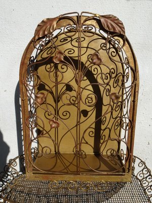 Art Nouveau Display Wall Cabinet in Wrought Iron, 1890s-AWL-2043265