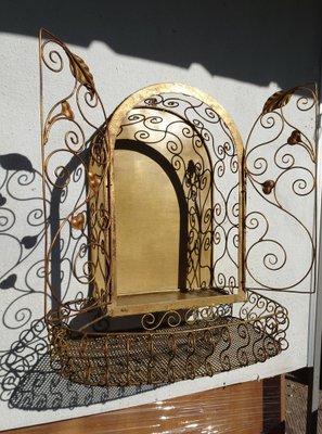 Art Nouveau Display Wall Cabinet in Wrought Iron, 1890s-AWL-2043265