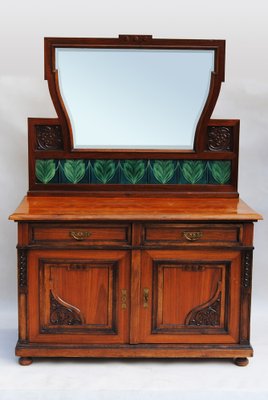 Art Nouveau Dressing Table with Mirror in Walnut, Czech, 1910-WHY-1778023