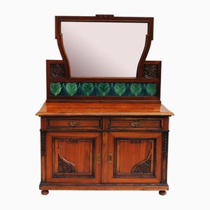 Art Nouveau Dressing Table with Mirror in Walnut, Czech, 1910-WHY-1778023